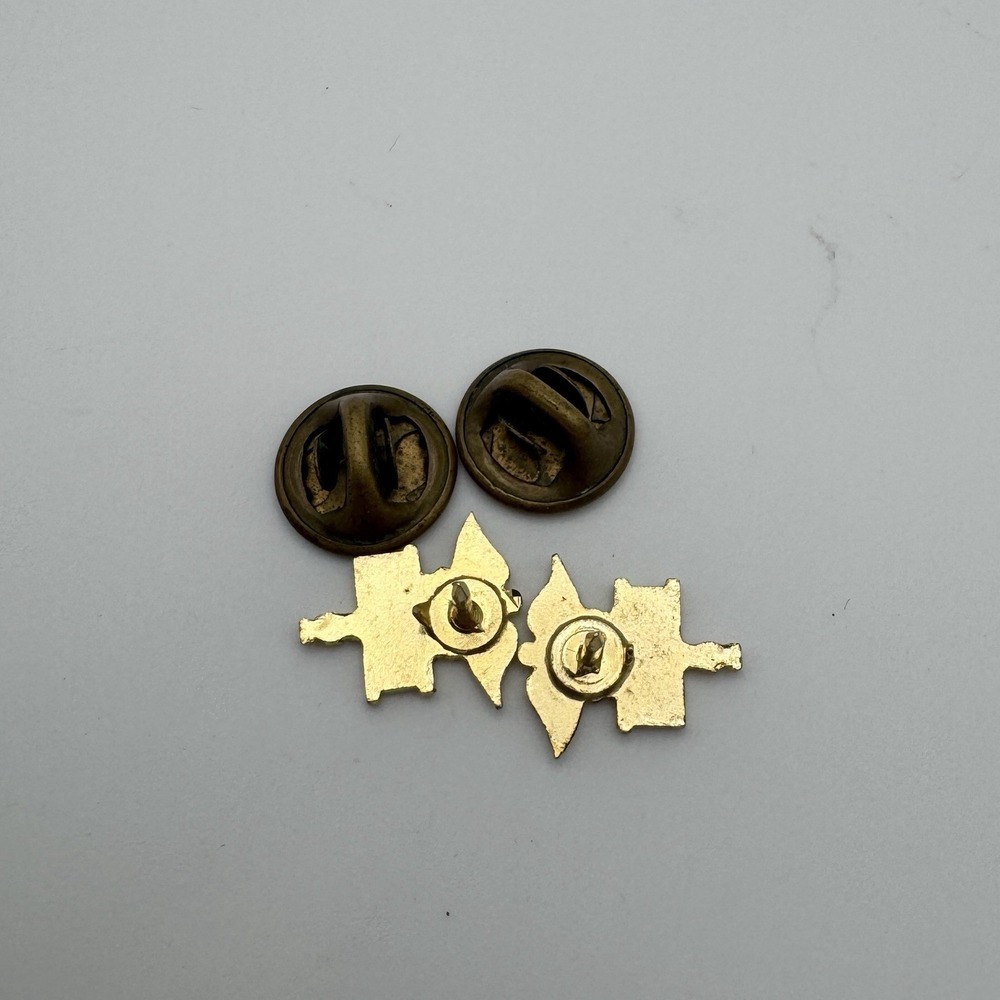 2 Vtg RN Registered Nurse Caduceus Tie Hat Lapel Pin Gold Tone Medical Nursing - Picture 4 of 5